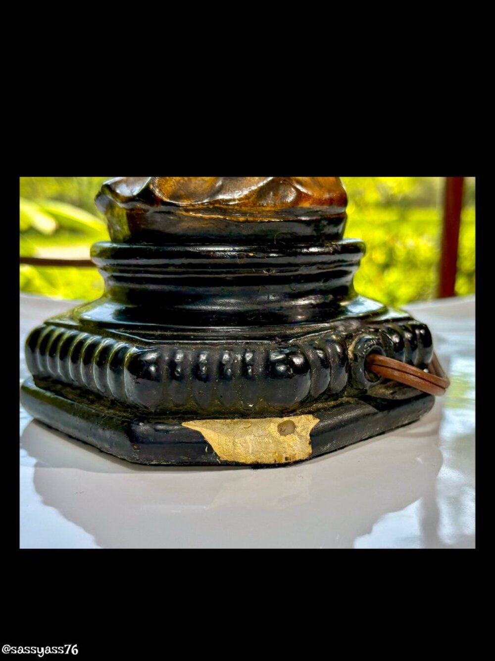 ▪️ VTG▪️BORGHESE▪️Mid-Century Asian Figural Italian Chalkware Table Lamp - Picture 10 of 10